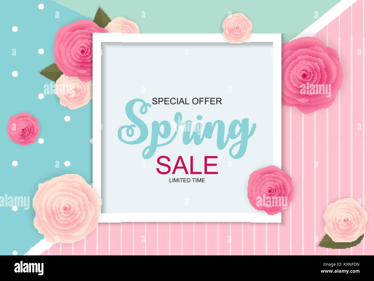 La molla vendita carino sfondo con fiori. Illustrazione Vettoriale Illustrazione Vettoriale