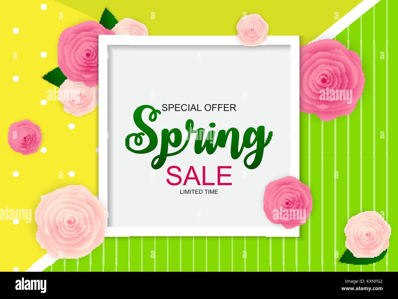 La molla vendita carino sfondo con fiori. Illustrazione Vettoriale Illustrazione Vettoriale