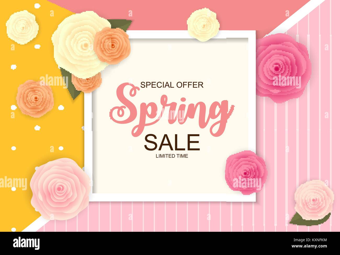 La molla vendita carino sfondo con fiori. Illustrazione Vettoriale Illustrazione Vettoriale