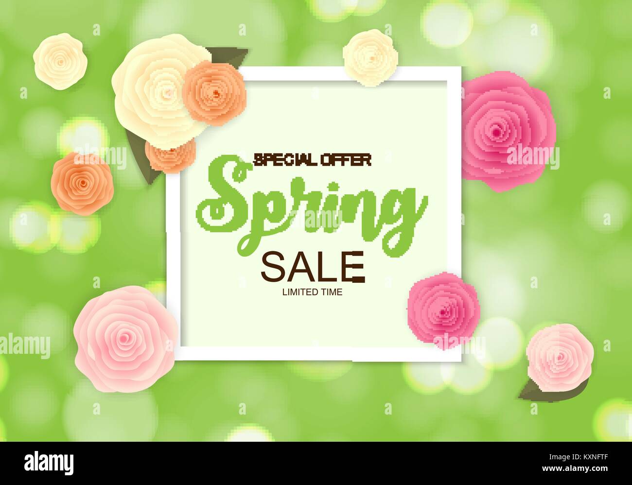 La molla vendita carino sfondo con fiori. Illustrazione Vettoriale Illustrazione Vettoriale