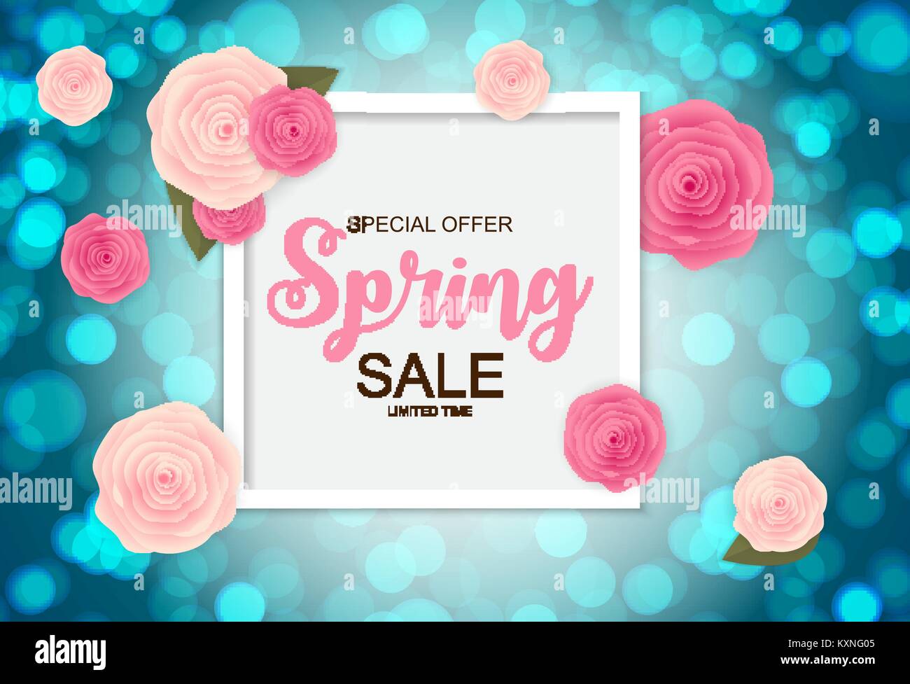 La molla vendita carino sfondo con fiori. Illustrazione Vettoriale Illustrazione Vettoriale