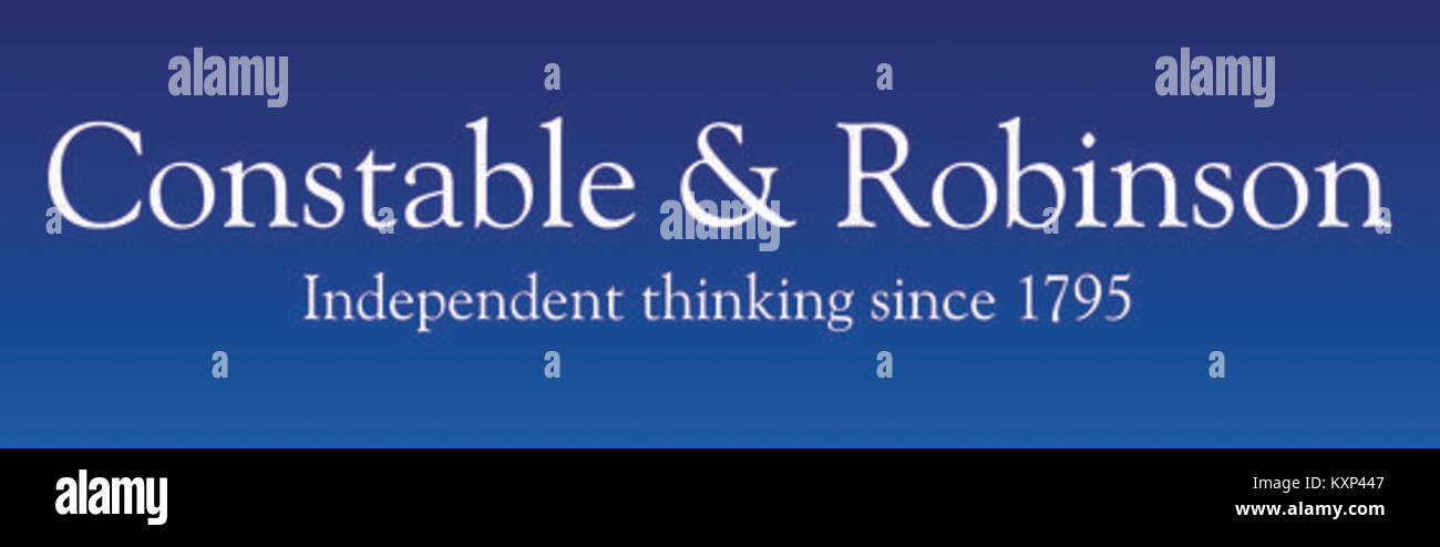 Il logo della Constable & Robinson Ltd, una rispettata casa editrice britannica, riflette la sua eredità nella pubblicazione di opere influenti sia nella letteratura di finzione che nella letteratura saggistica. Foto Stock