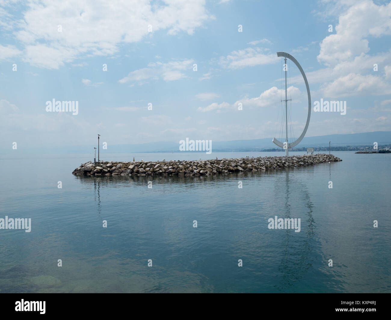 La scultura di Losanna in riva al lago Foto Stock