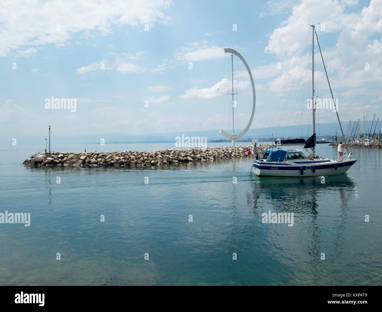 Entrando in Lausanne dock Foto Stock