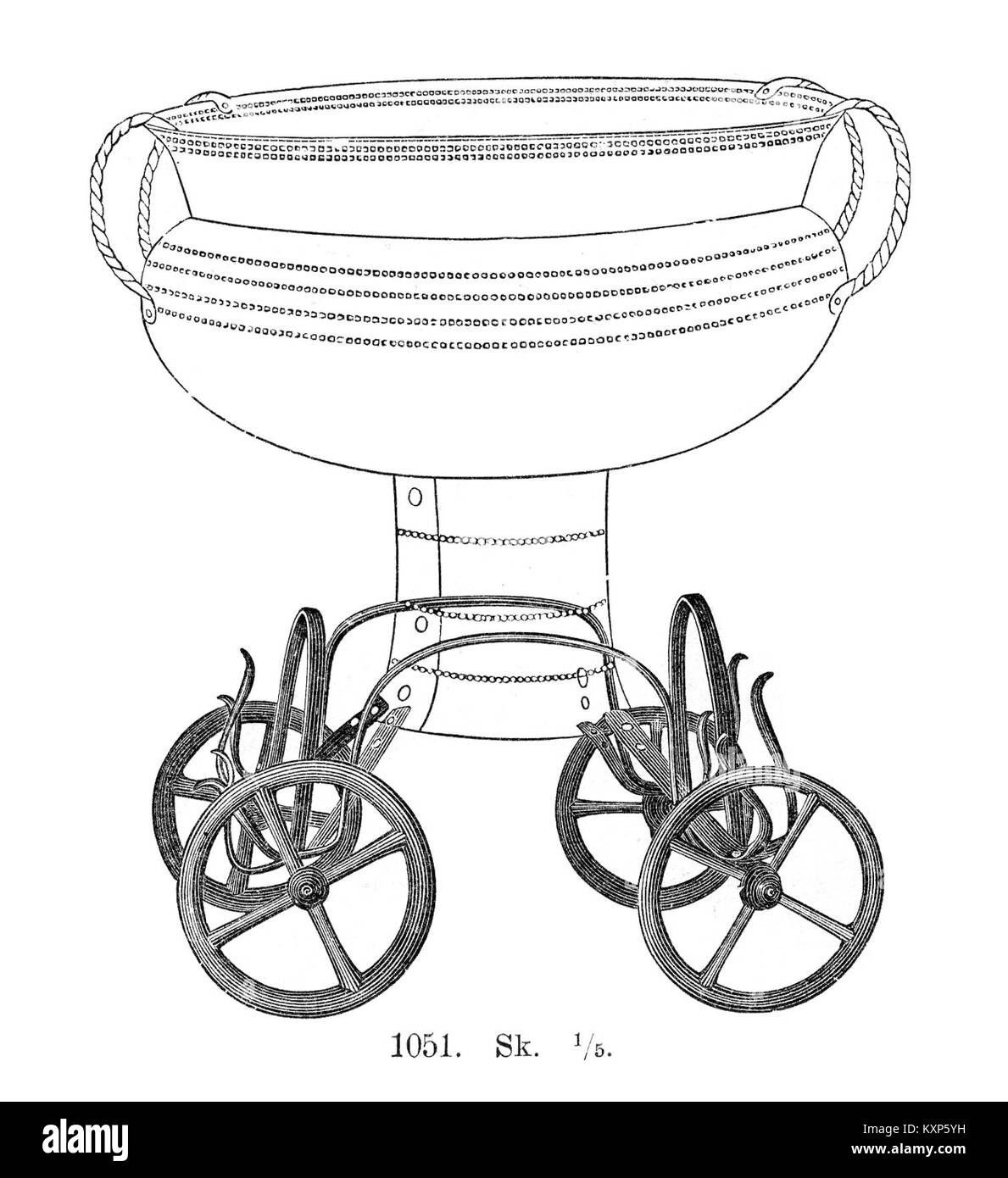 Questa immagine mostra un carro di bronzo vicino a Ystad, Skåne, Svezia, che illustra i metodi di trasporto storici e i manufatti regionali, come documentato nel Minnen di Montelius (1917). Foto Stock