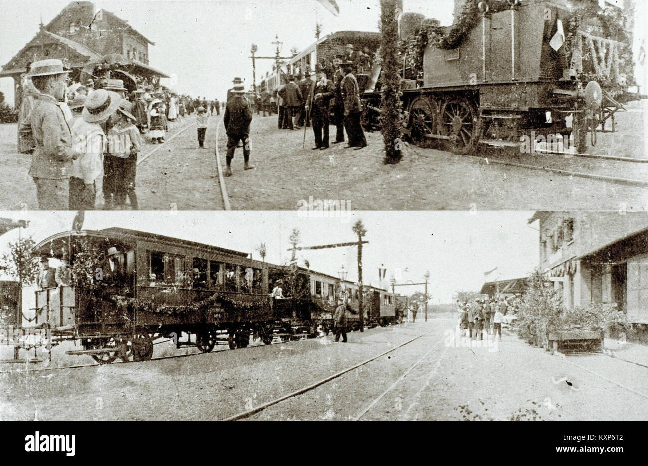 Eröffnung Teutoburger Wald-Eisenbahn (TWE) in Iburg 18 Juli 1901 Foto Stock