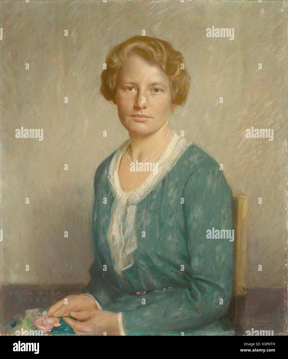 "Porträt einer jungen Frau" di Carl Blos è un ritratto che raffigura una giovane donna, esemplificando la ritrattistica e lo stile artistico tedesco dei primi anni del XX secolo. Foto Stock