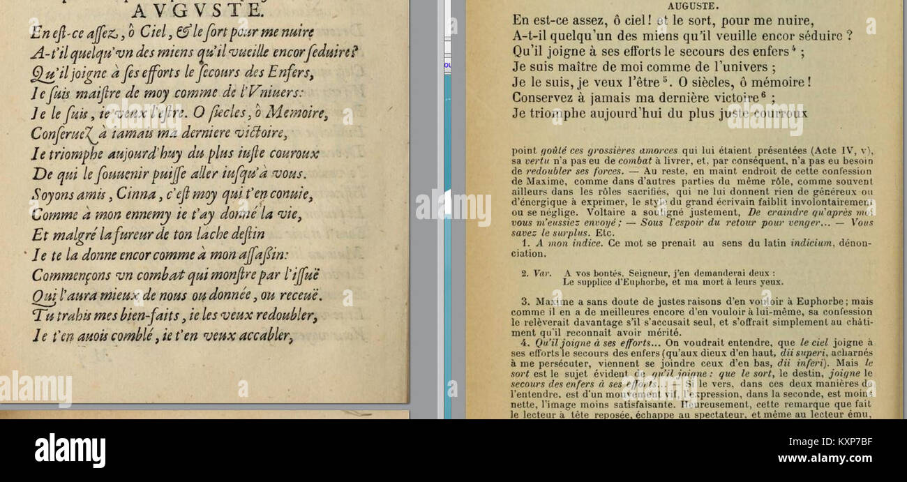 Questo titolo si riferisce a un confronto di due edizioni dello stesso testo, probabilmente dal campo degli studi letterari o storici. Tali confronti spesso evidenziano differenze nella traduzione, nell'interpretazione o nella pubblicazione nel tempo. Foto Stock