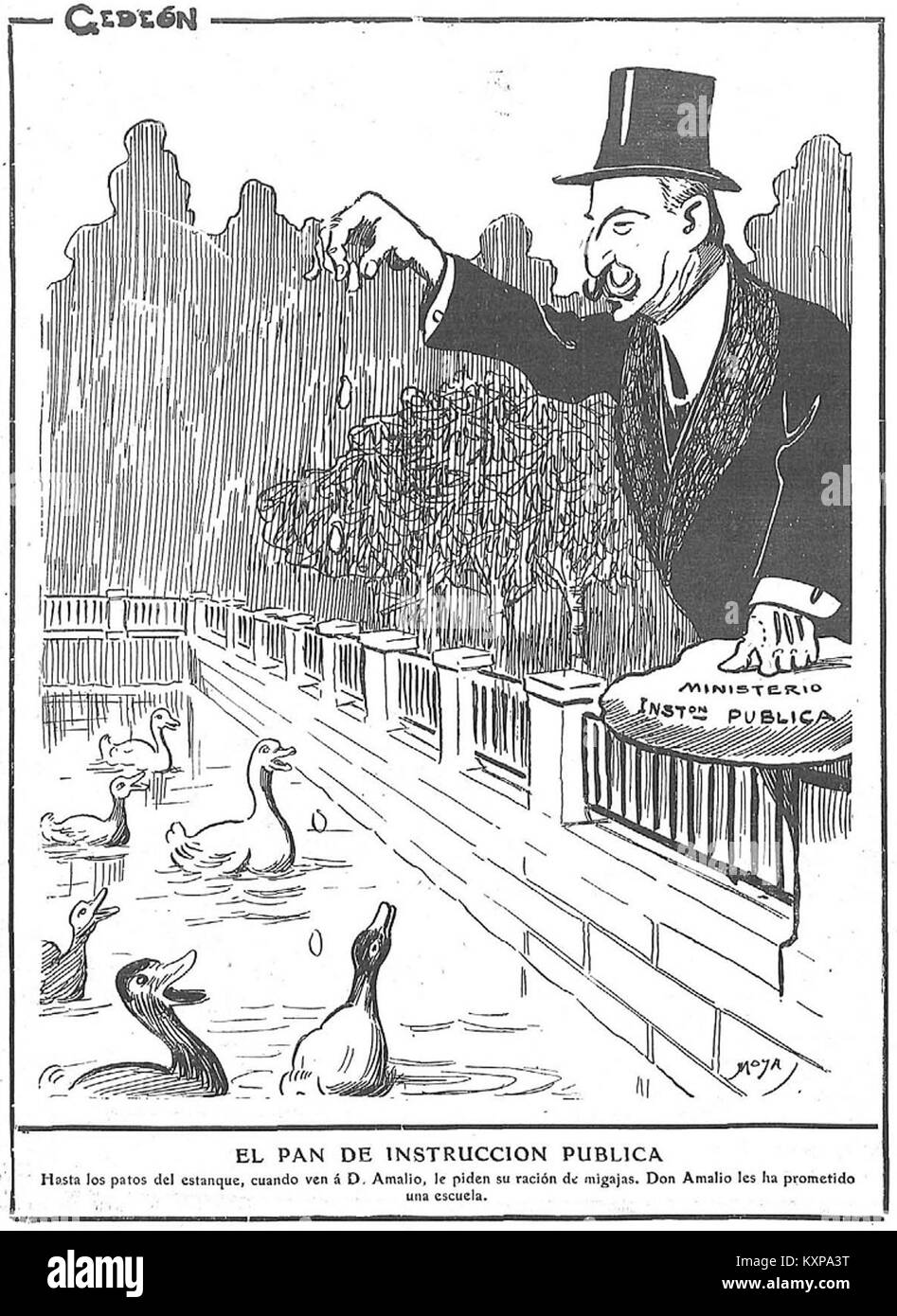 "El pan de instrucción Pública, de moya" documenta l'istruzione pubblica a moya, Spagna, descrivendo scuole, programmi di studio, riforme dell'istruzione, i metodi di insegnamento e il ruolo dell'istruzione nello sviluppo regionale durante un periodo storico. Foto Stock