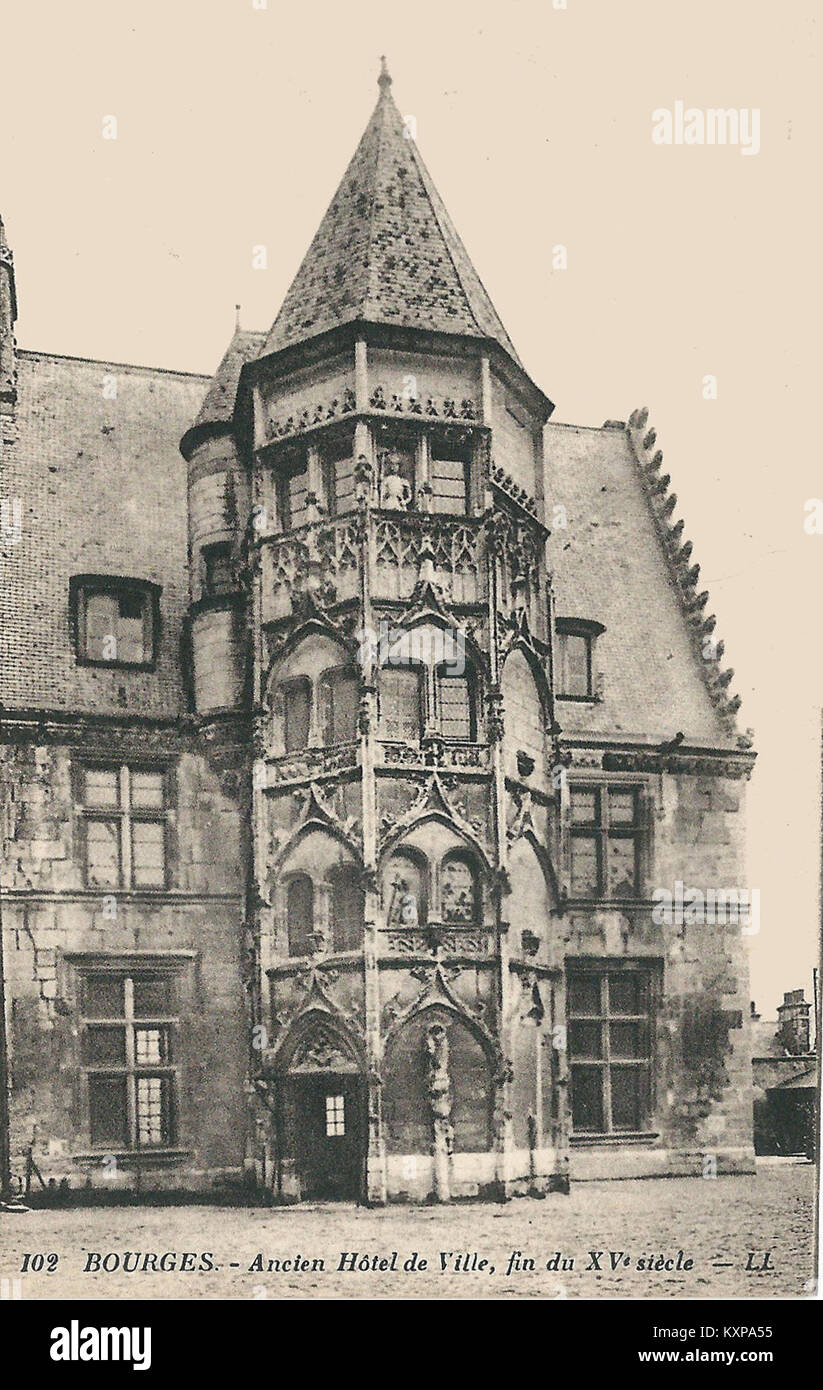 Bourges-FR-18-CPA-ancien Hôtel de ville-1 Foto Stock