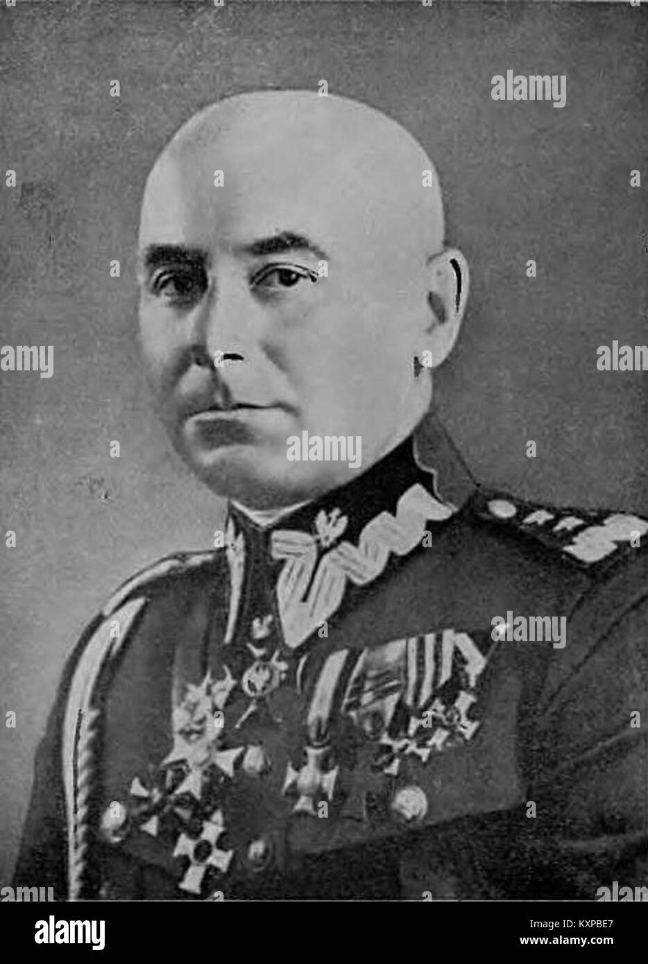 Questo ritratto raffigura Edward Śmigły-Rydz, un leader militare e statista polacco, evidenziando il suo ruolo nella storia polacca dell'inizio del XX secolo Foto Stock