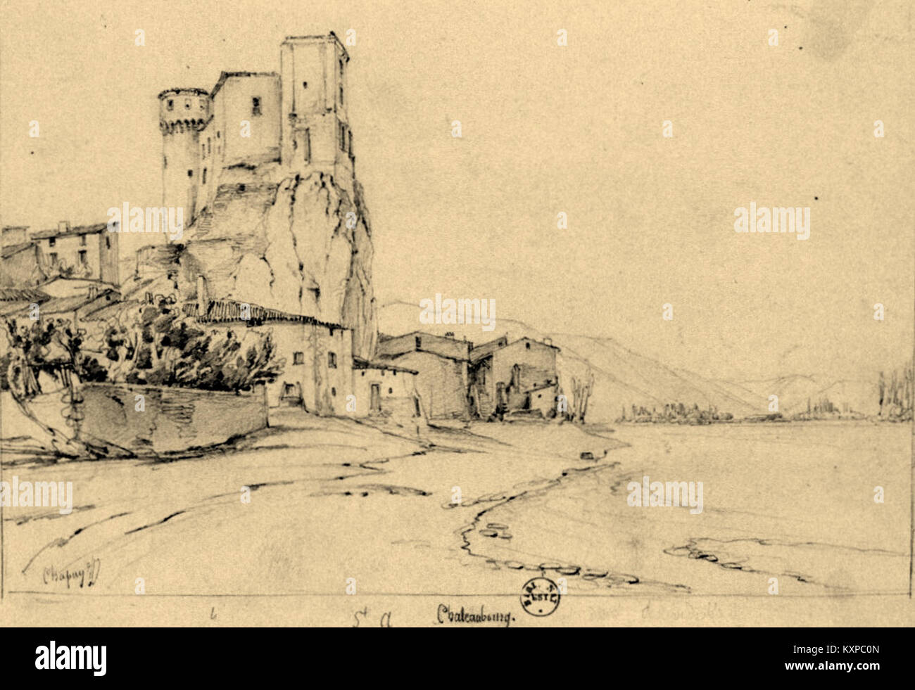 Châteaubourg è un comune francese situato nella città di Ardèche. Nicolas Chapuy è associato a questo luogo, forse come figura notevole o residente. Foto Stock