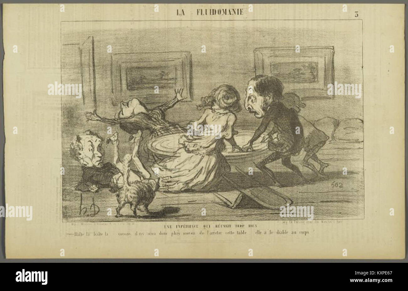 L'opera d'arte di Honoré Daumier "A Too Success Experiment", esposta al Brooklyn Museum, presenta un'interpretazione satirica dei temi sociali nella Francia del XIX secolo. Foto Stock