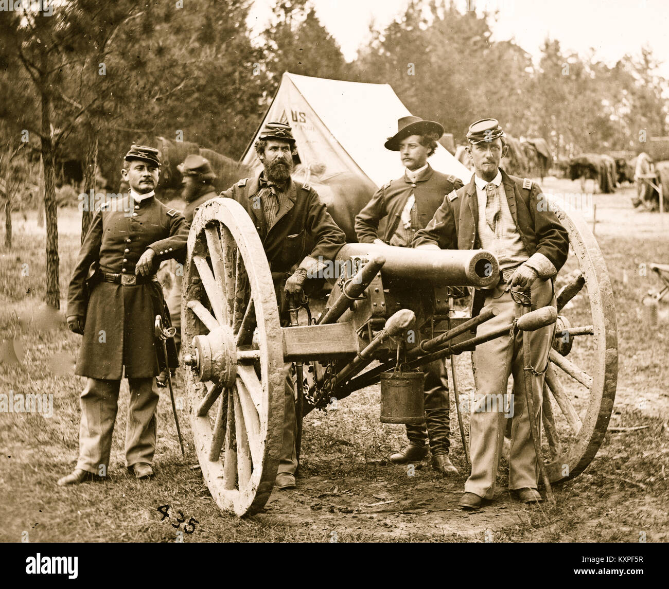 Lt. Robert Clarke, Cap. John C. Tidball, Lt. William N. Dennison, e Capt. Alexander C.M. Pennington Foto Stock