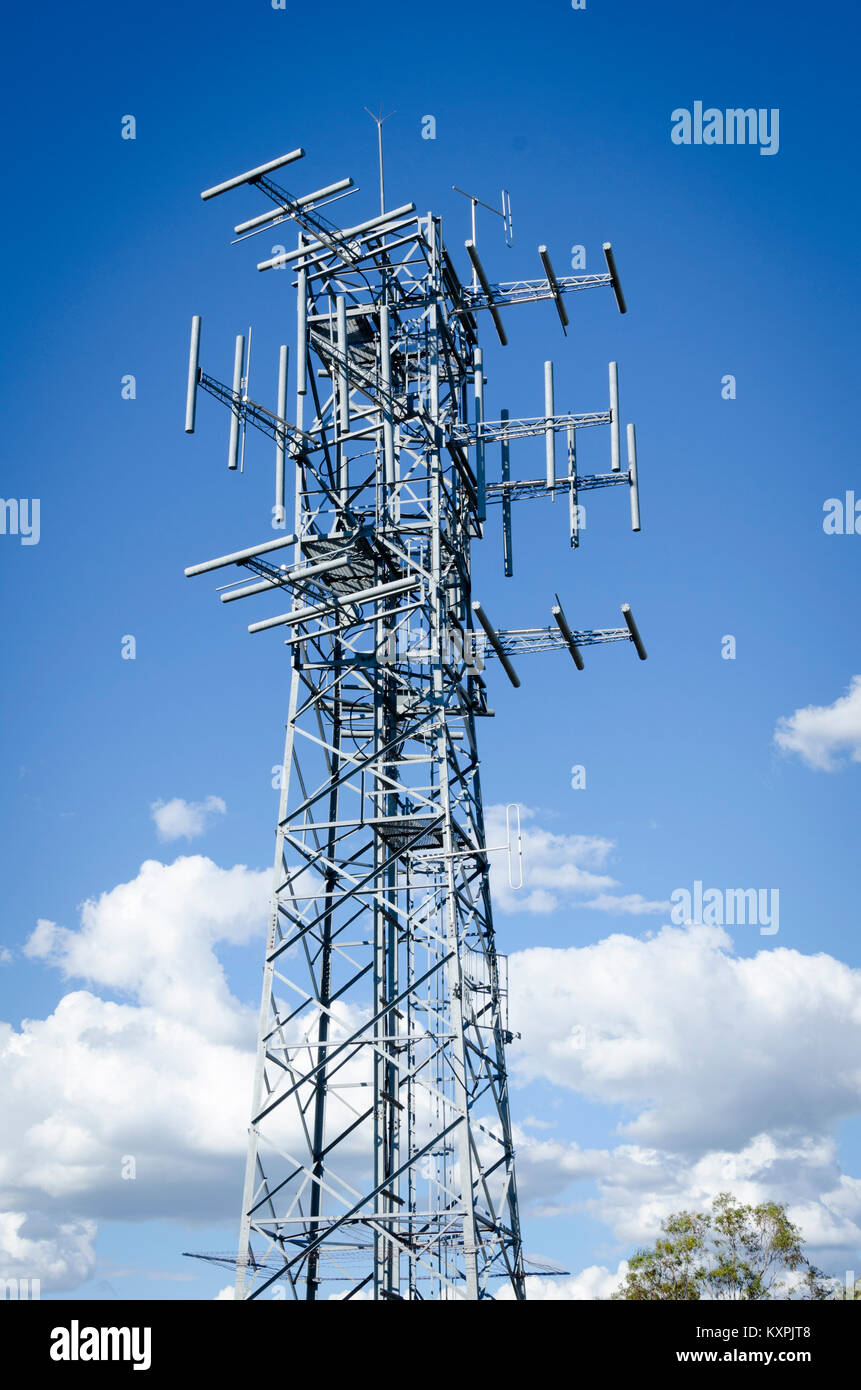 Trasmissione cellulare tower, Cooma Aeroporto, Nuovo Galles del Sud, Australia Foto Stock