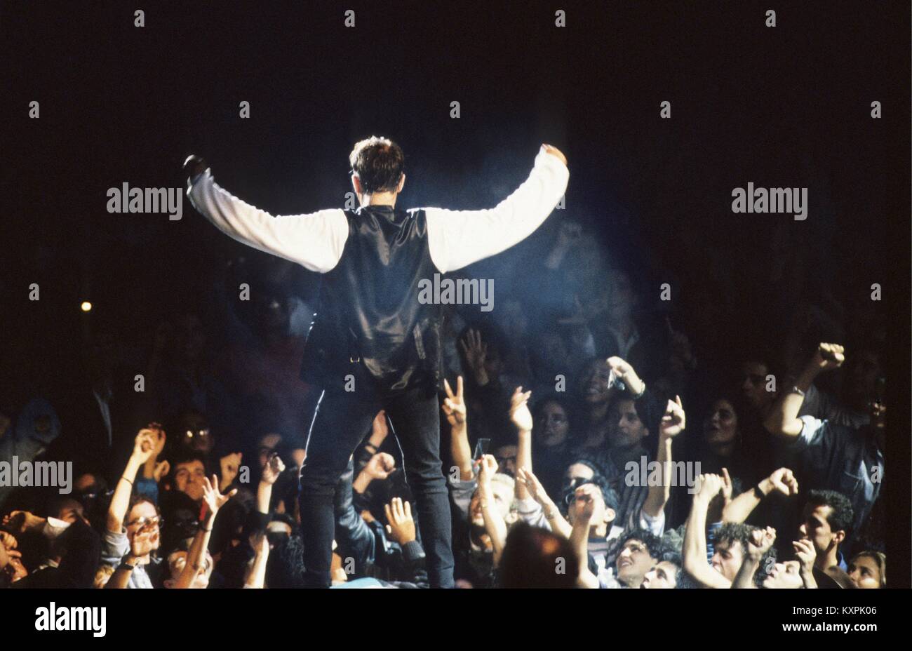 Peter Gabriel durante il segreto di World Tour al vertice di Houston Texas USA il 30 luglio 1993 **NON** Messico © RTAceves / MediaPunch Foto Stock