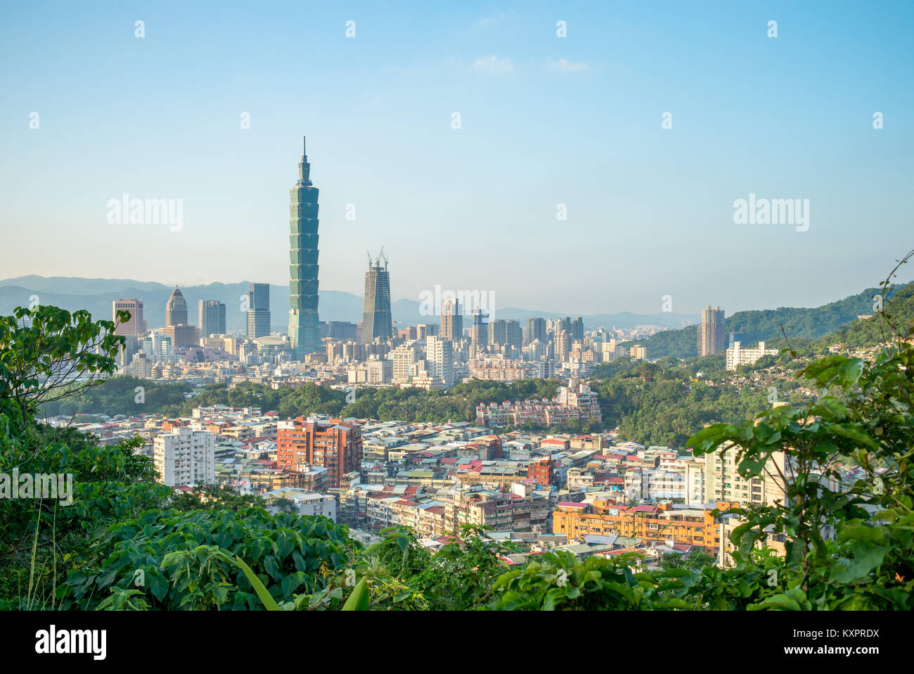 Vista panoramica della città di Taipei Foto Stock