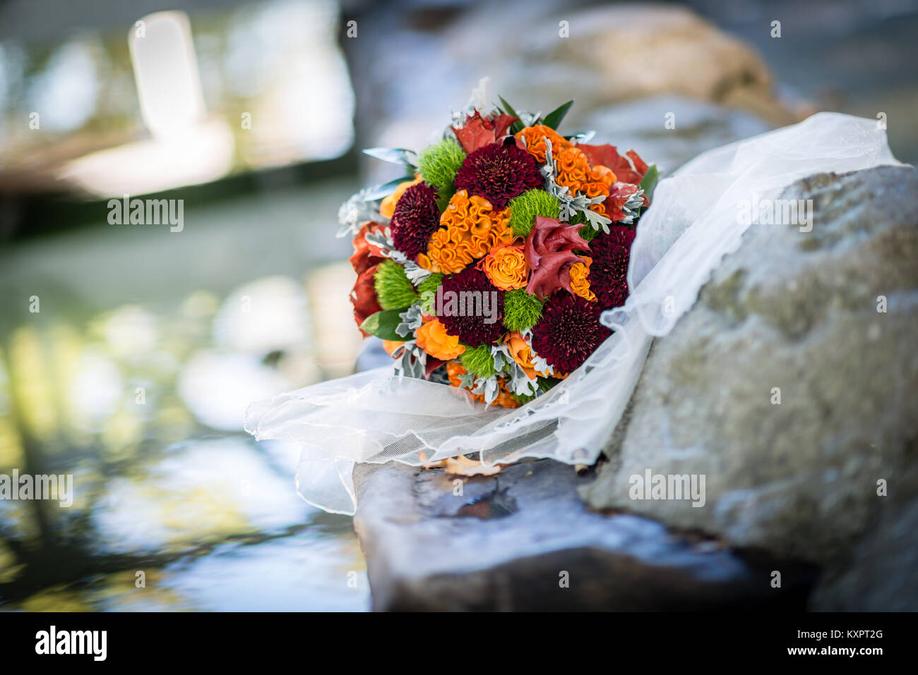 Autunno detaıl Wedding photography. Bouquet nuziale Foto Stock