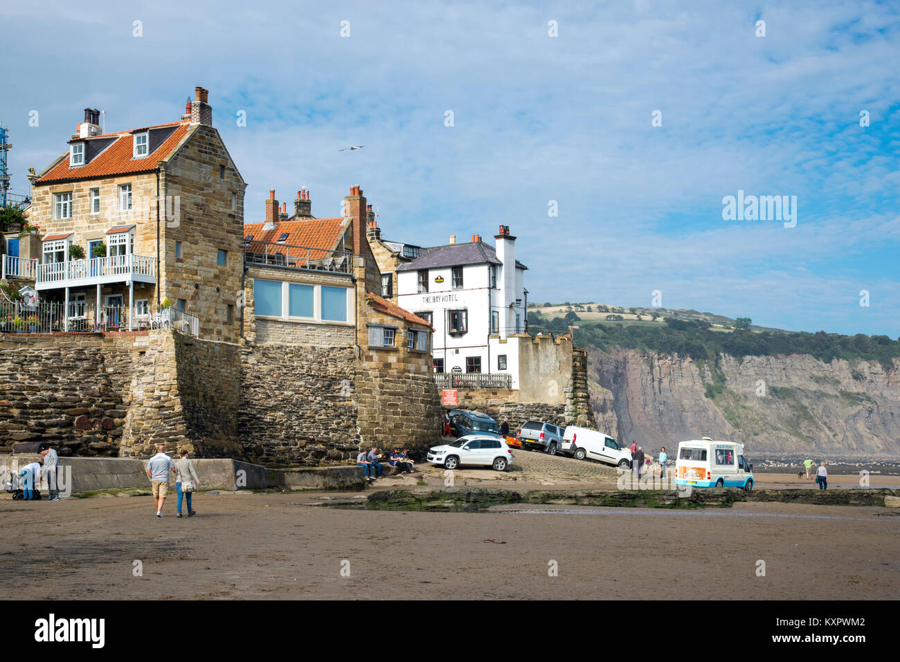 Robin Hood's Bay sulla costa Est del North Yorkshire, Inghilterra. Foto Stock