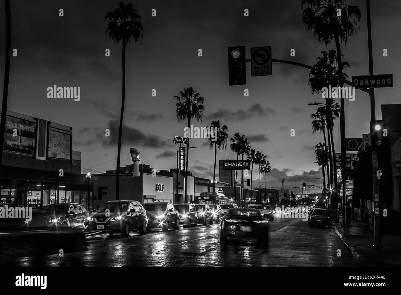 Fairfax Ave - Guardando verso sud Foto Stock