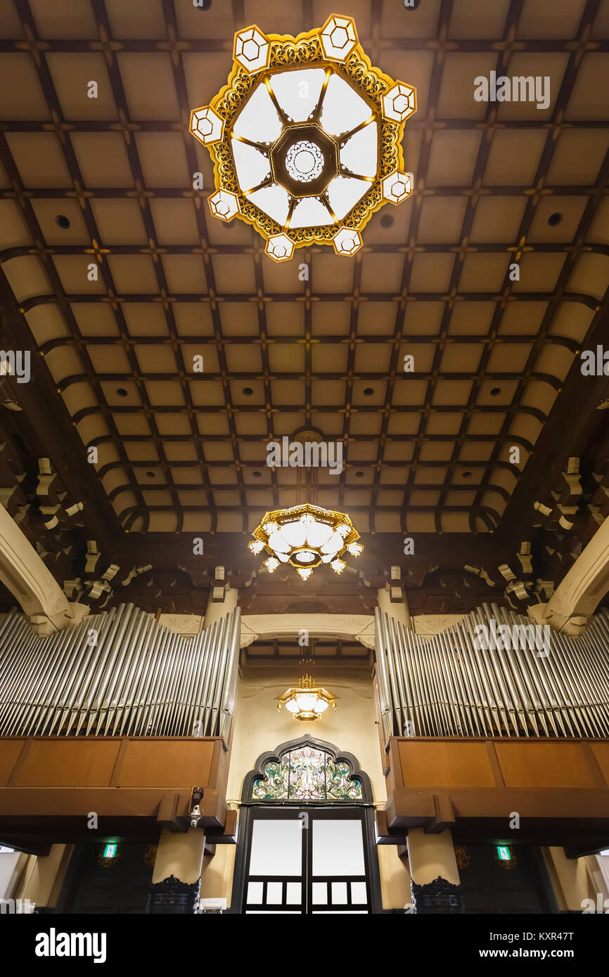 Tsukiji Honganji Temple in Tokyo Tokyo, Giappone - 25 novembre: Tsukiji Honganji Tempio a Tokyo in Giappone il 25 novembre 2013. Fondata nel Tempio di Asakusa nel 1917 Foto Stock