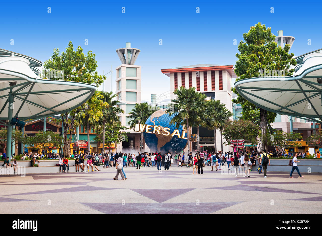 SINGAPORE - Ottobre 17, 2014: Universal Studios di Singapore è un parco a tema situato all'interno di Resorts World Sentosa sull'Isola di Sentosa, Singapore. Foto Stock