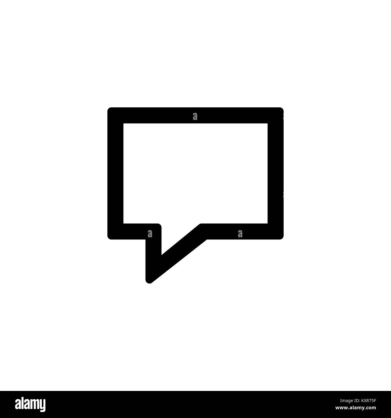 Icona messaggio per semplice piatto stile design dell'interfaccia utente. Illustrazione Vettoriale