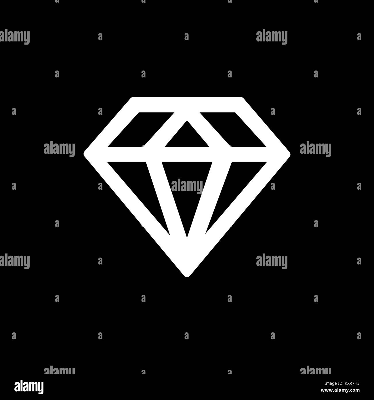 Icona a forma di diamante per semplice piatto stile design dell'interfaccia utente. Illustrazione Vettoriale