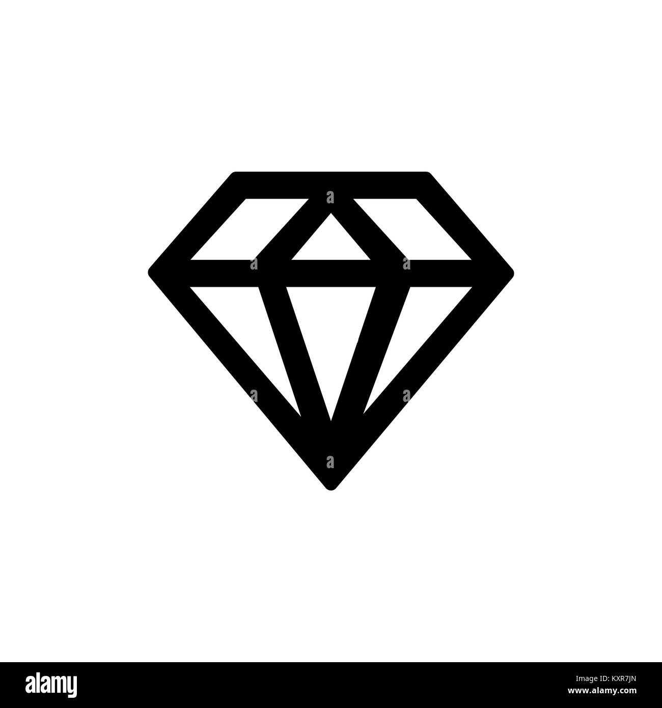 Icona a forma di diamante per semplice piatto stile design dell'interfaccia utente. Illustrazione Vettoriale