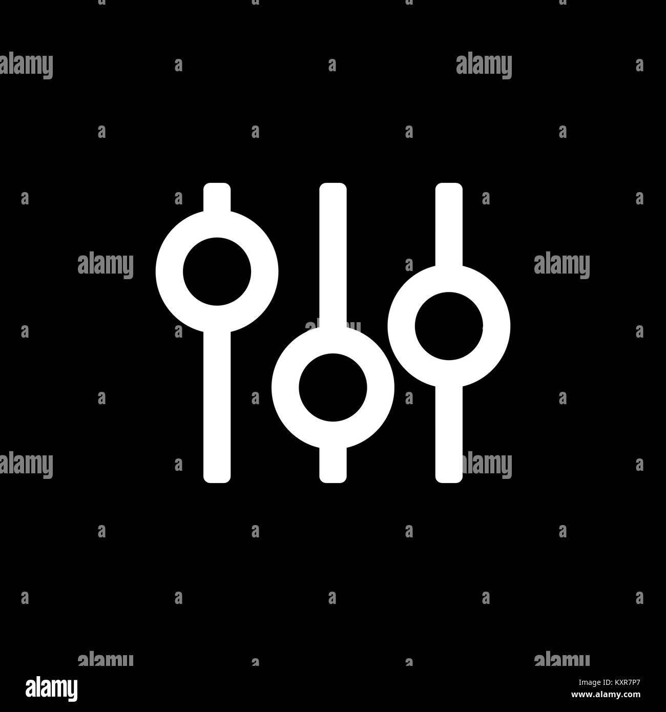 Icona del filtro per semplice piatto stile design dell'interfaccia utente. Illustrazione Vettoriale