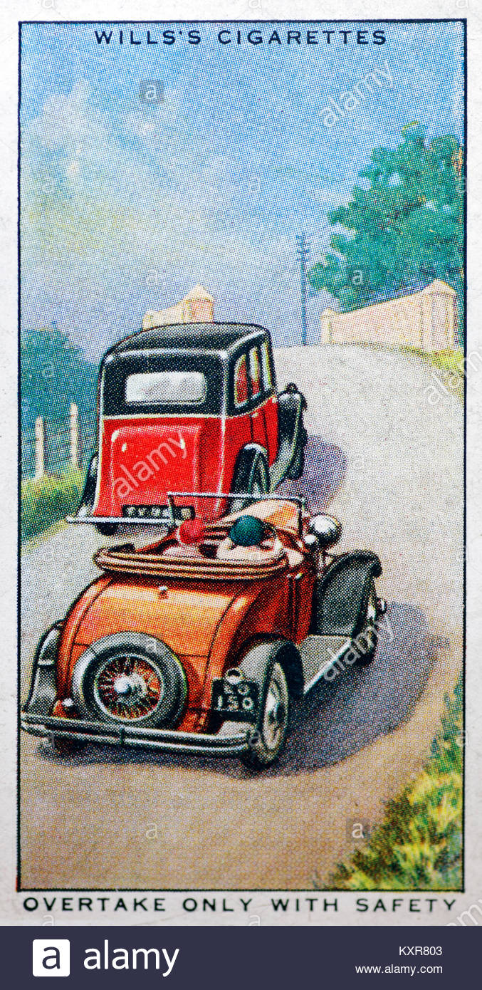 La sicurezza prima di tutto - sorpassare solo con misure di sicurezza Foto Stock