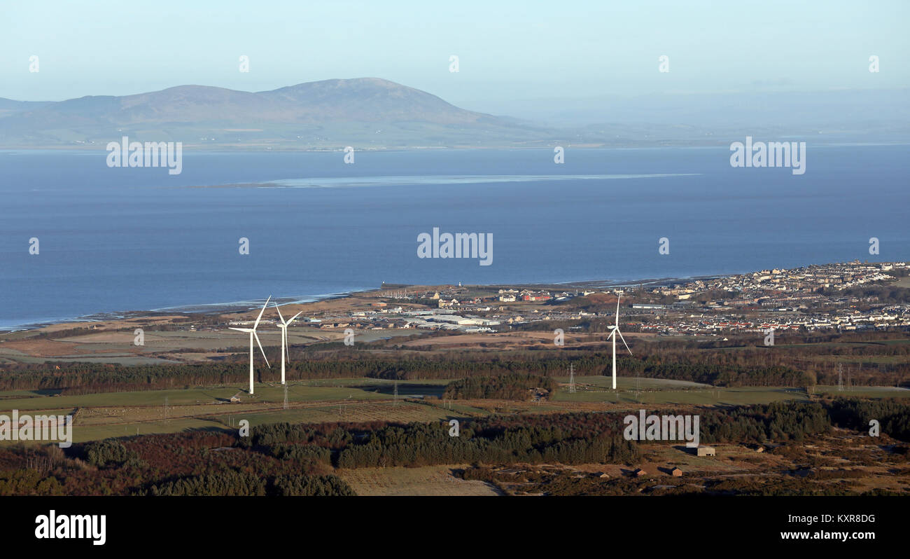 Vista aerea di Maryport in Cumbria, Regno Unito Foto Stock