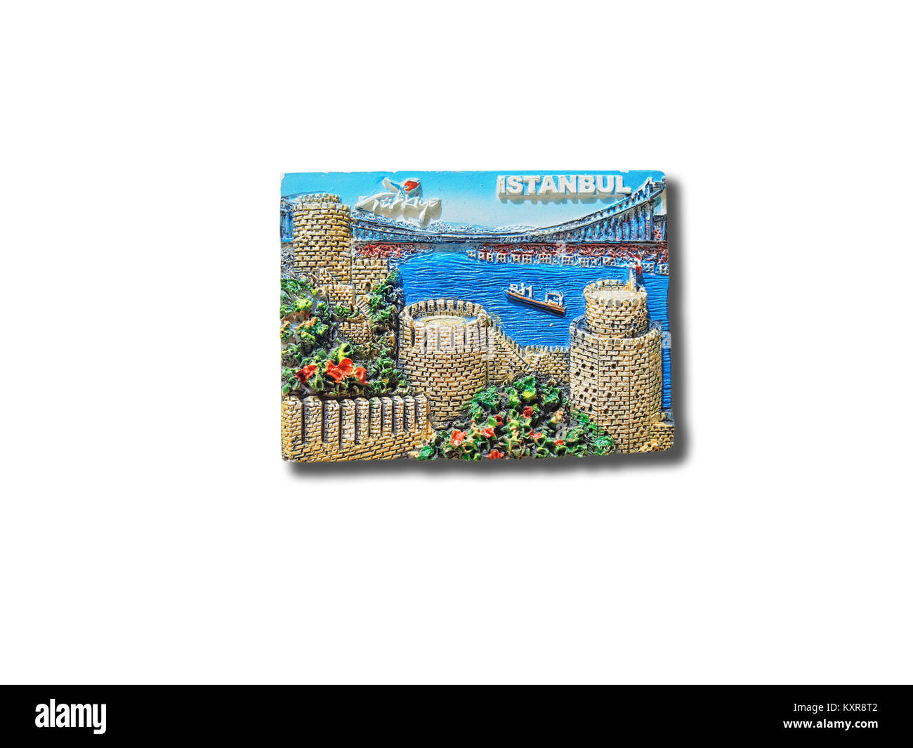 Istanbul (Turchia) souvenir magnete da frigorifero isolati su sfondo bianco Foto Stock