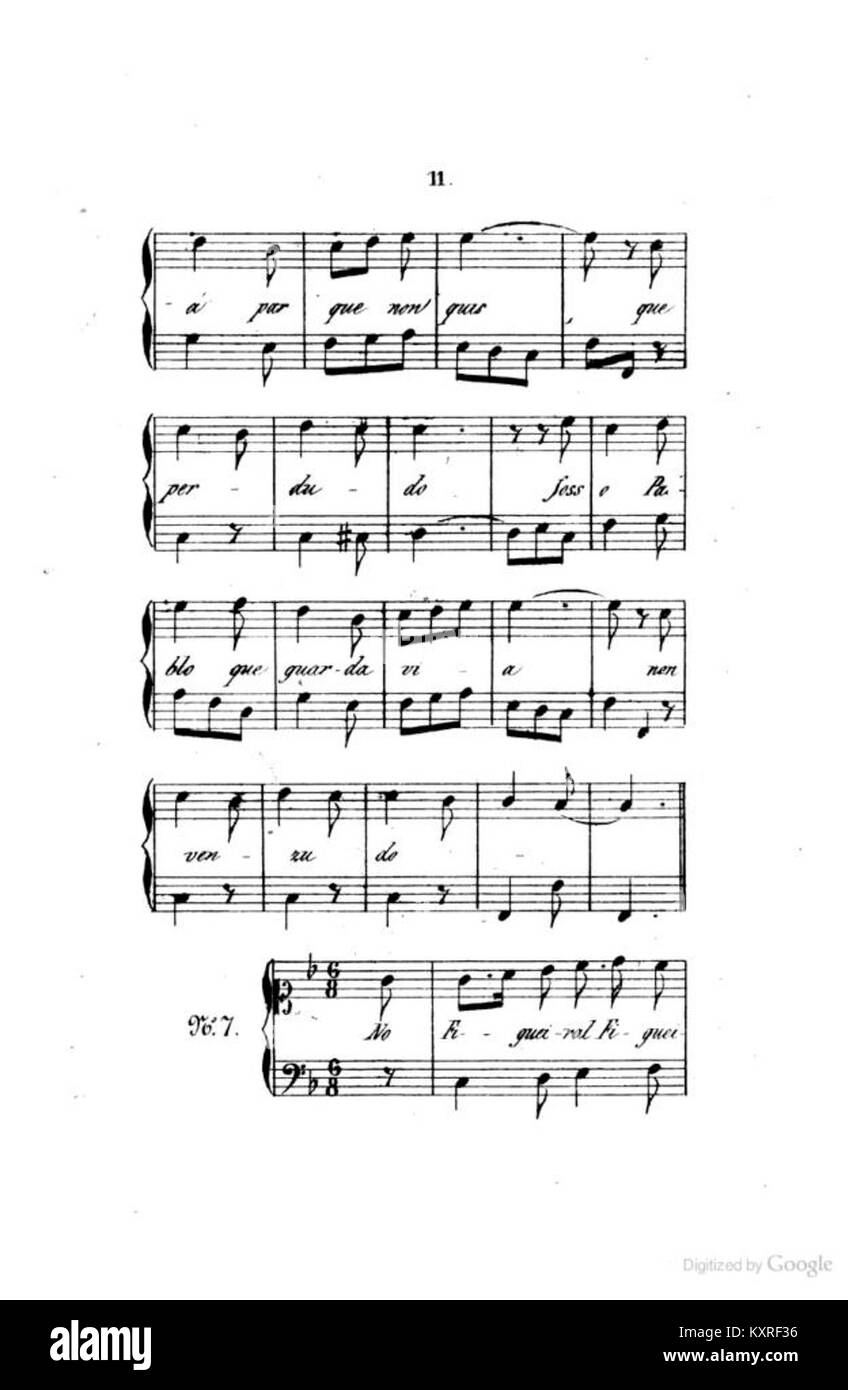 Brano musicale intitolato “Canção do Figueiral”, una canzone tradizionale portoghese che riflette la musica popolare regionale e l'espressione lirica. Foto Stock