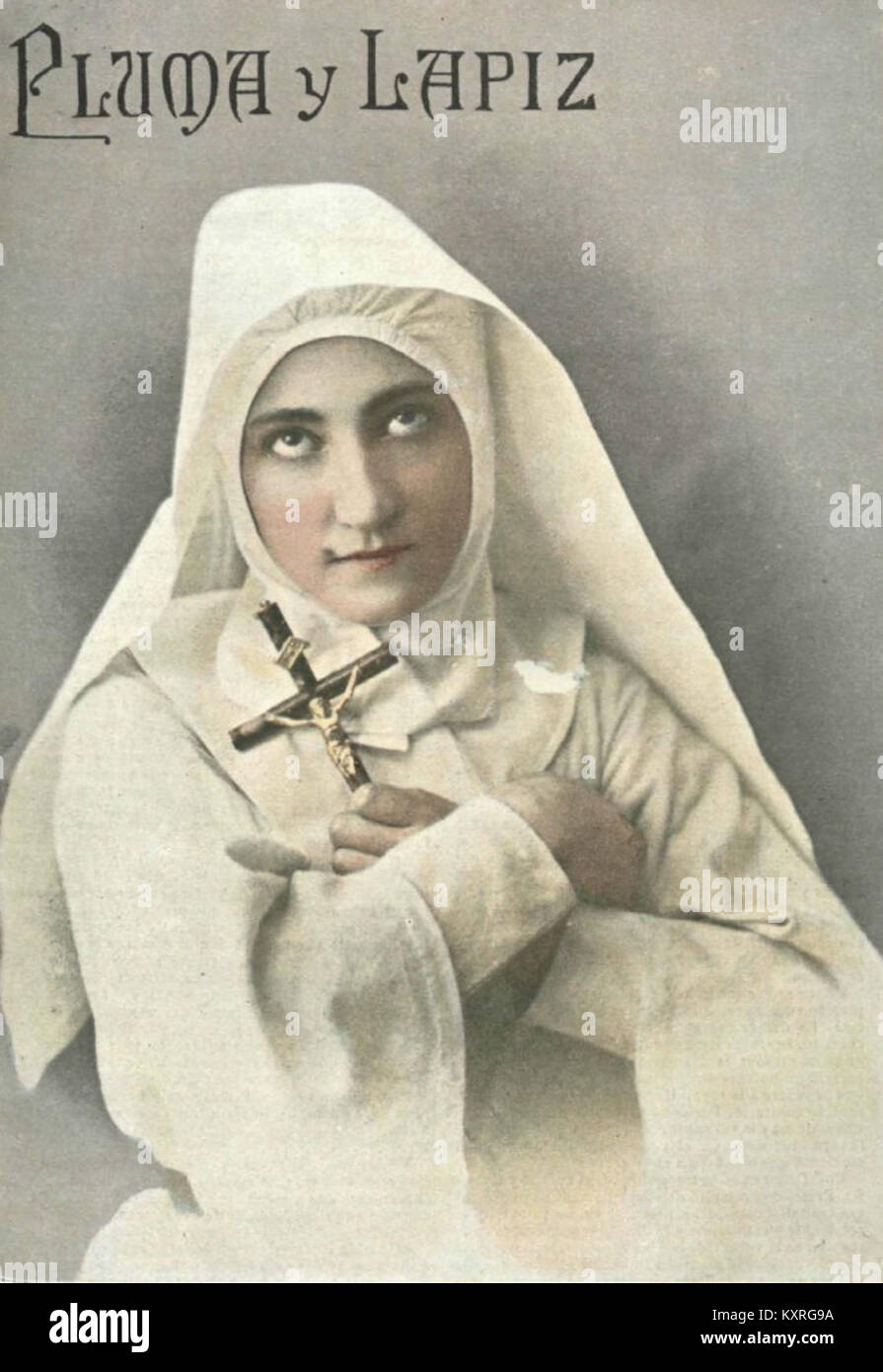 Un ritratto di Carmen Cobeña del fotografo Esplugas, raffigurante l'attrice spagnola nota per i suoi contributi al teatro e alle performance dei primi anni del XX secolo. Foto Stock