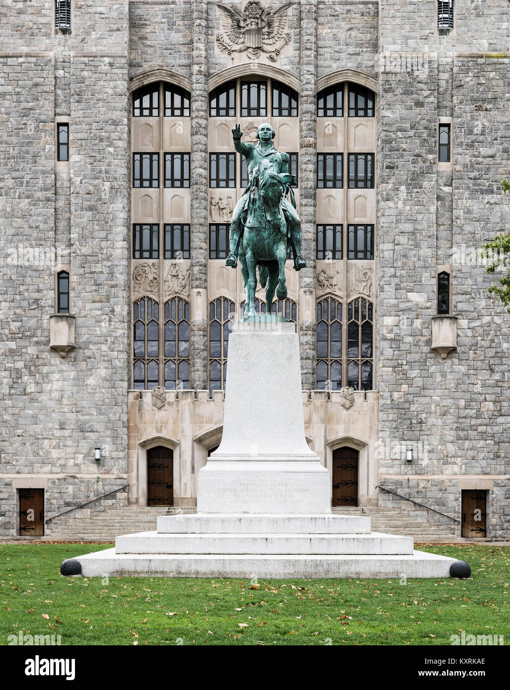 George Washington Monument, Militare di West Point Academy, New York, Stati Uniti d'America. Foto Stock