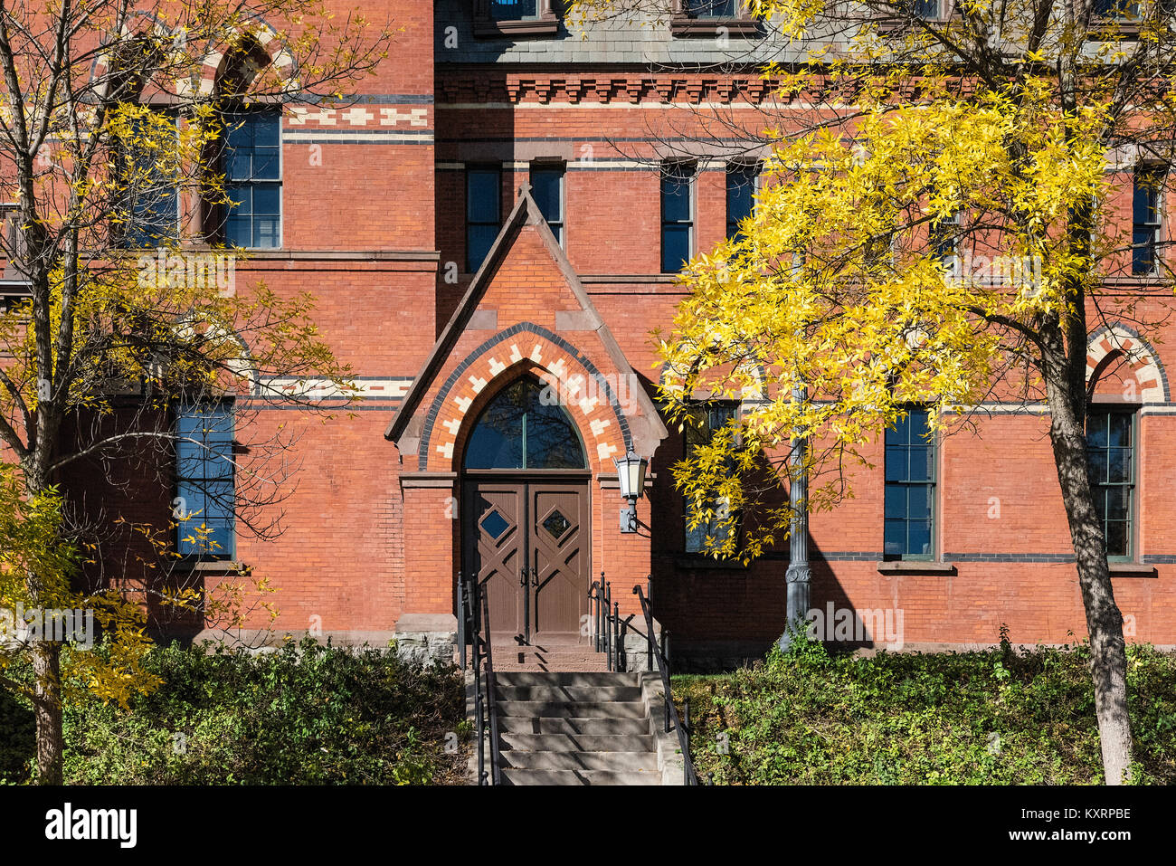 Samuel Curtis Johnson Hall, School of Management sul campus della Cornell University di Ithaca, New York, Stati Uniti d'America. Foto Stock