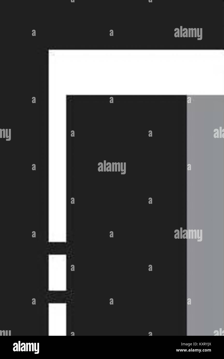 Segnaletica stradale ceca CZ-V05 che rappresenta una linea trasversale continua utilizzata sulle strade per indicare le posizioni di arresto o i confini della corsia in base alle normative nazionali sulla circolazione stradale. Foto Stock