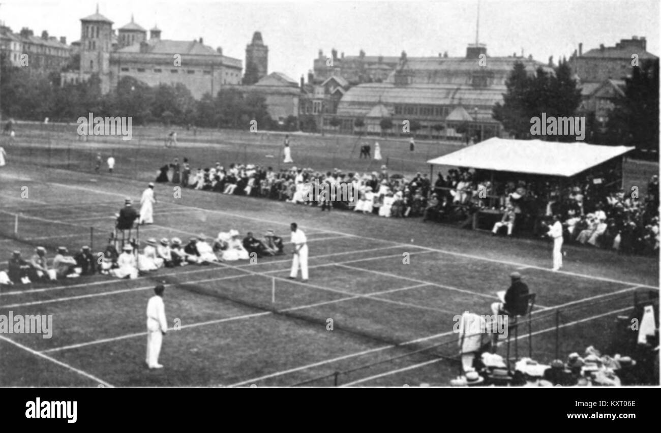 Eastbourne 1900, doherties vs gw hillyard e c cazalet Foto Stock