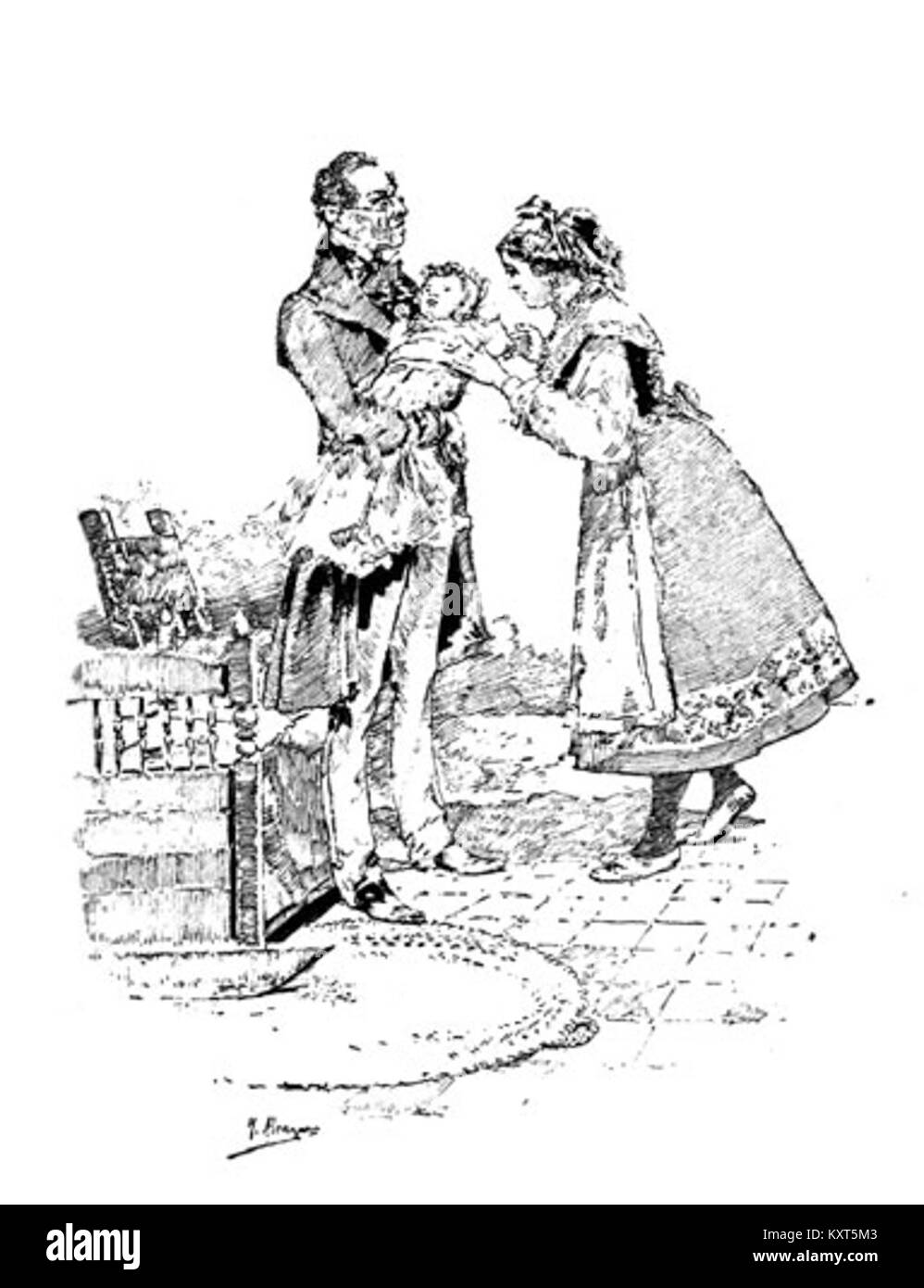 Questa illustrazione di sola y Benigno Cordero raffigura Juan Jacobo, un personaggio dell'opera "Los Apóstolicos" di Benito Pérez Galdós, un classico letterario spagnolo. Foto Stock