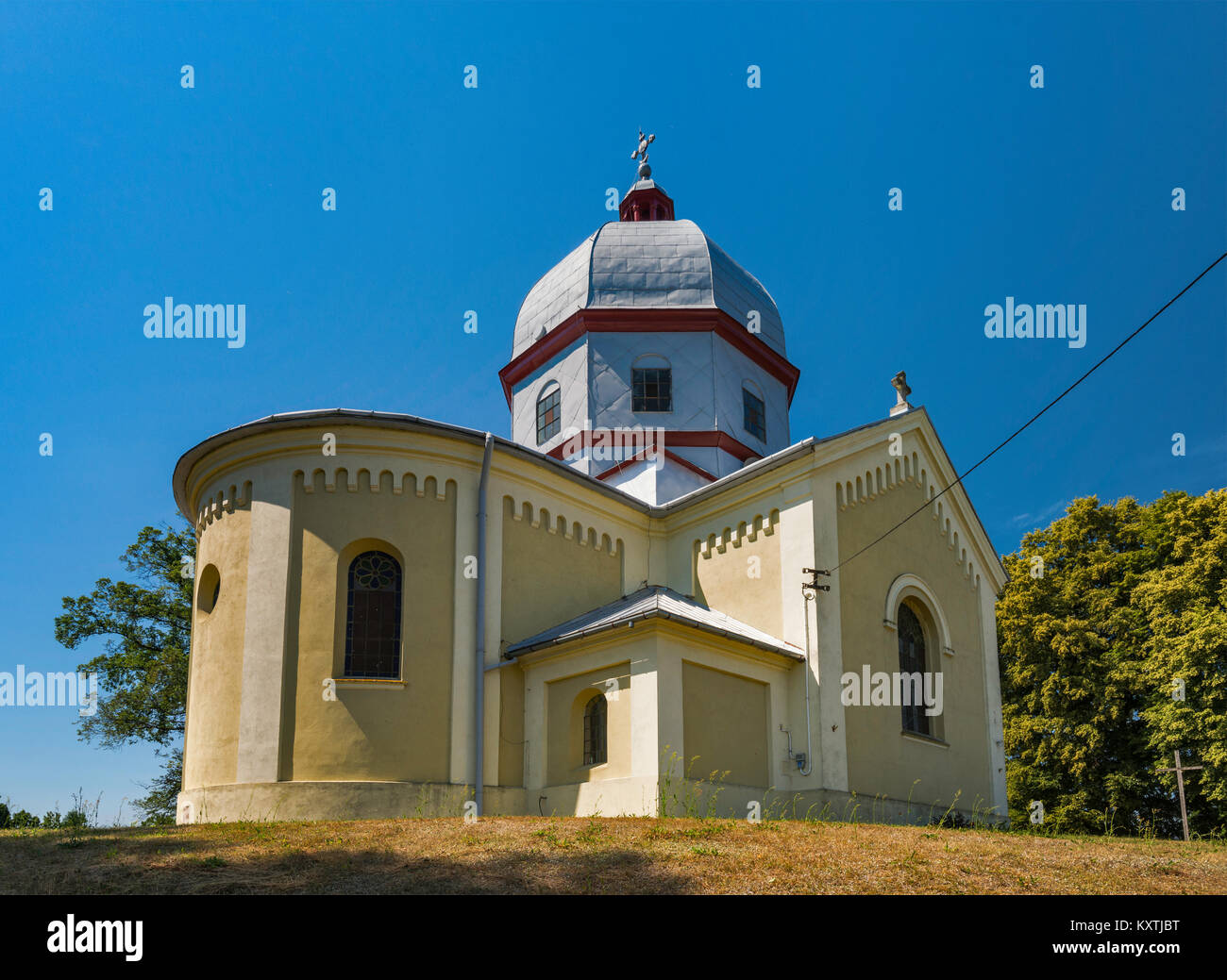 San Dimitri Chiesa, tenendo entrambi i cattolica greca e romana servizi cattolica, nel villaggio di Kobylnica Woloska, Malopolska, Polonia Foto Stock