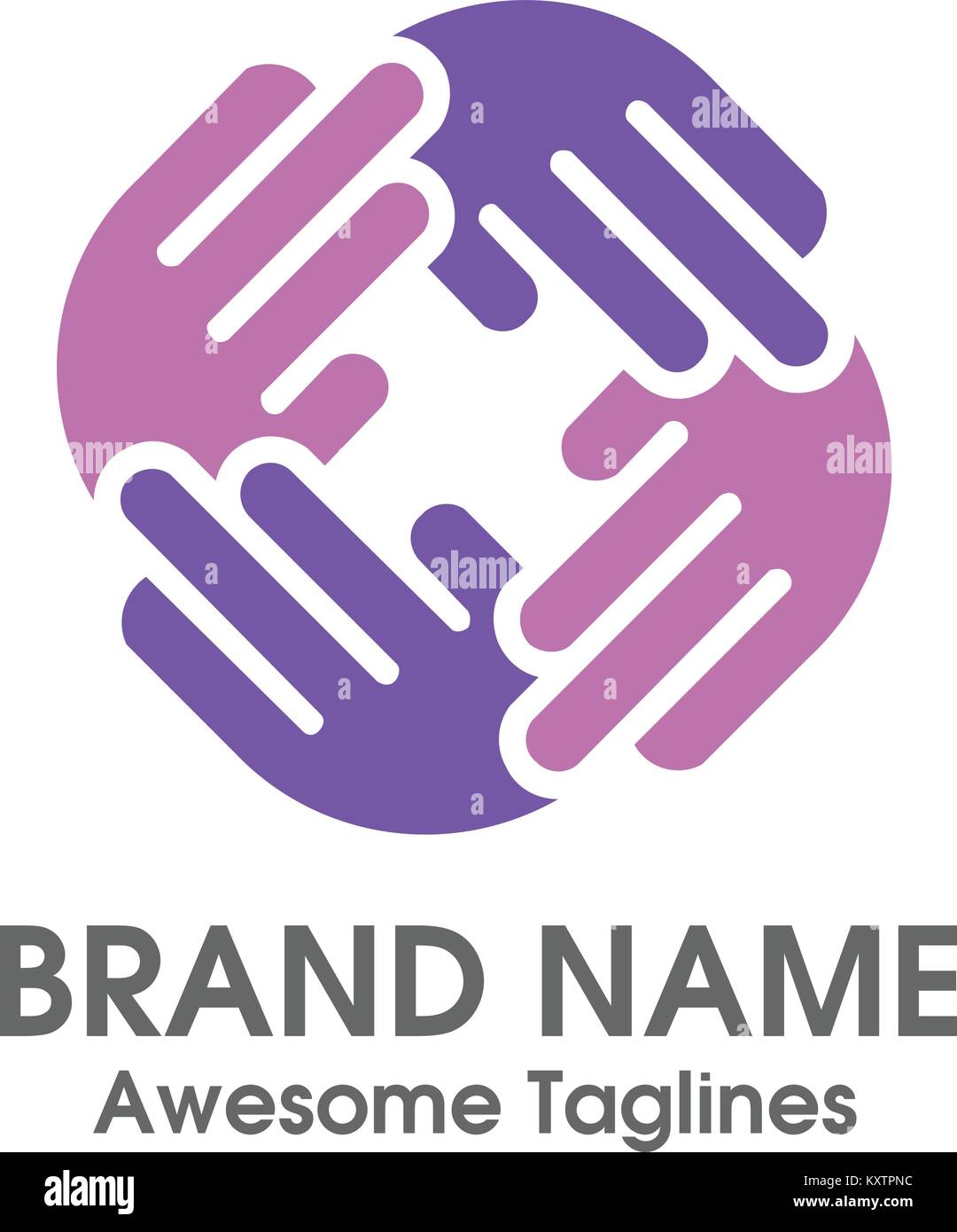 Il logo del modello di canto della carità sociale team, fondo, associazione, comunità Illustrazione Vettoriale