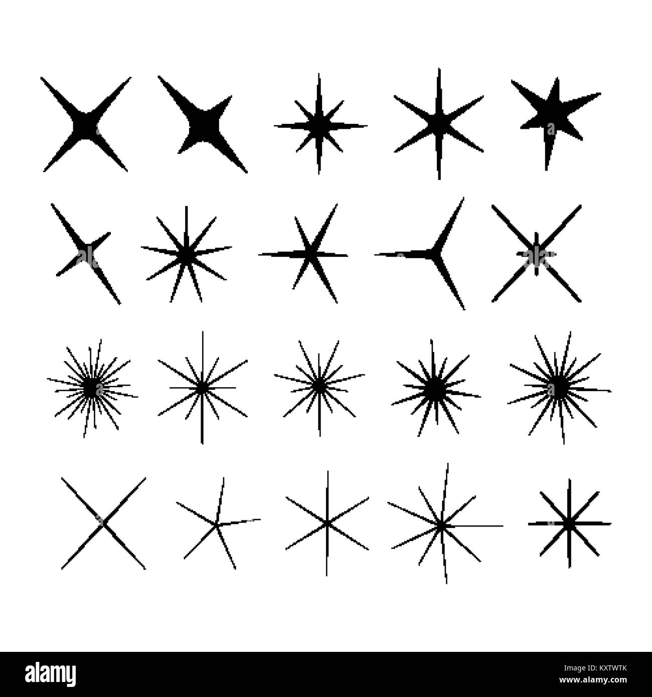 Set di luce le icone di svasatura per la progettazione Illustrazione Vettoriale