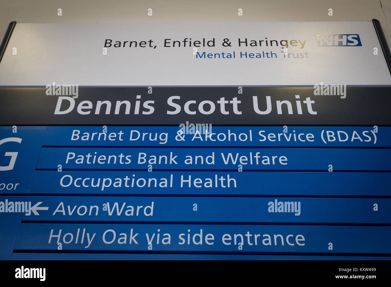 Dennis Scott unità a Edgware Comunità Ospedale, Enfield & Haringey Salute Mentale fiducia, Londra UK - fornisce il trattamento & supporto alle persone con compl Foto Stock