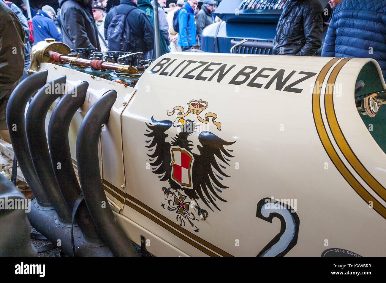 1909 Benz 200HP 'Blitzen Benz' GRRC LXXV Assemblea dei soci, Goodwood, West Sussex Foto Stock