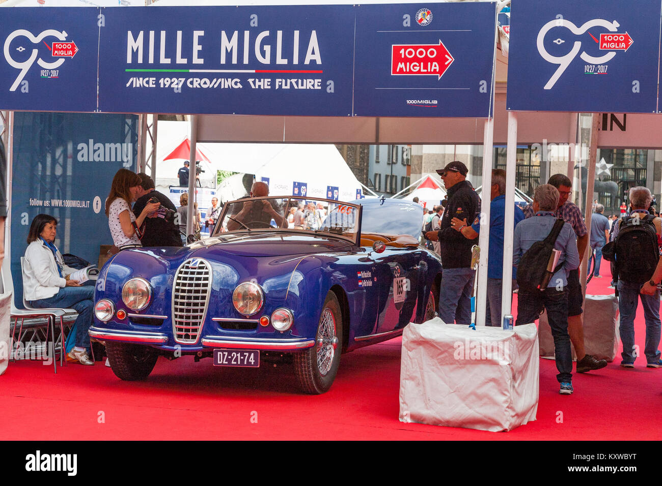 1947 Talbot Lago T26 Record, all'inizio della Mille Miglia, Brescia, Italia Foto Stock