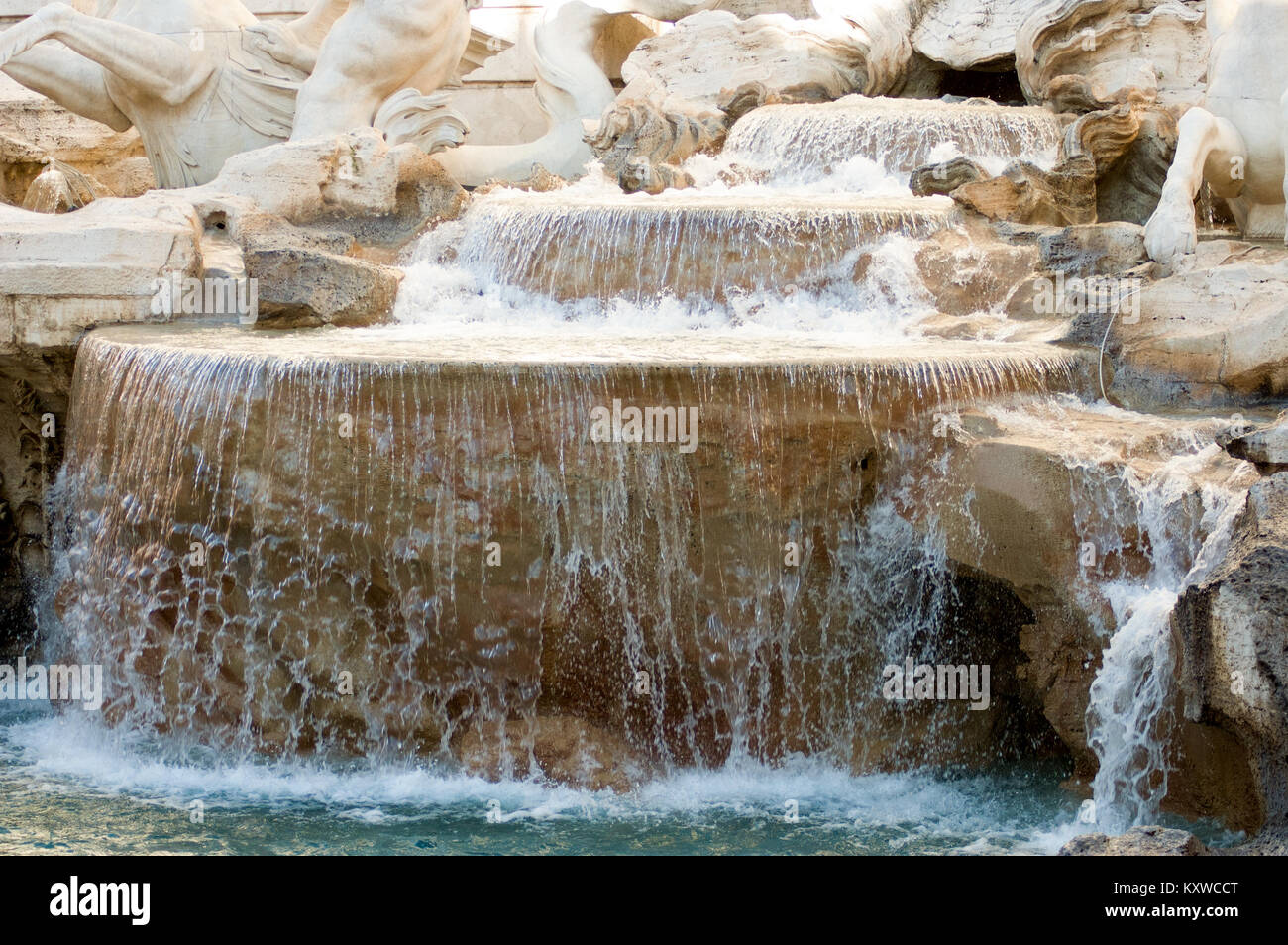 La famosa Fontana di Trevi a Roma Foto Stock