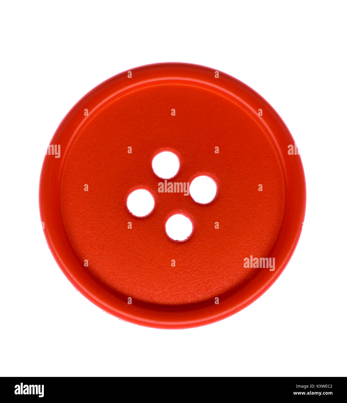 Arancione pulsante rosso su sfondo bianco Foto Stock