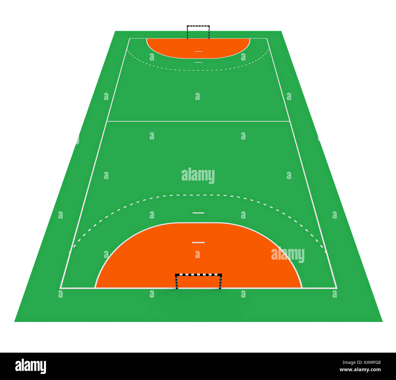 Campo di pallacanestro con marcature, 3D render Foto Stock