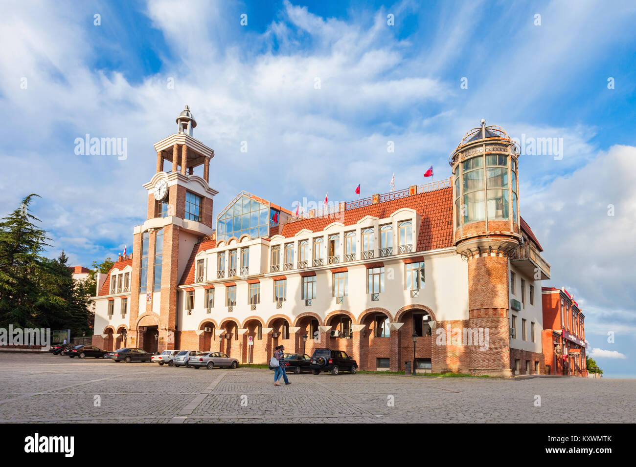 SIGHNAGHI, Georgia - 17 settembre 2015: City Hall nel centro di Sighnaghi, regione di Kakheti della Georgia. Foto Stock